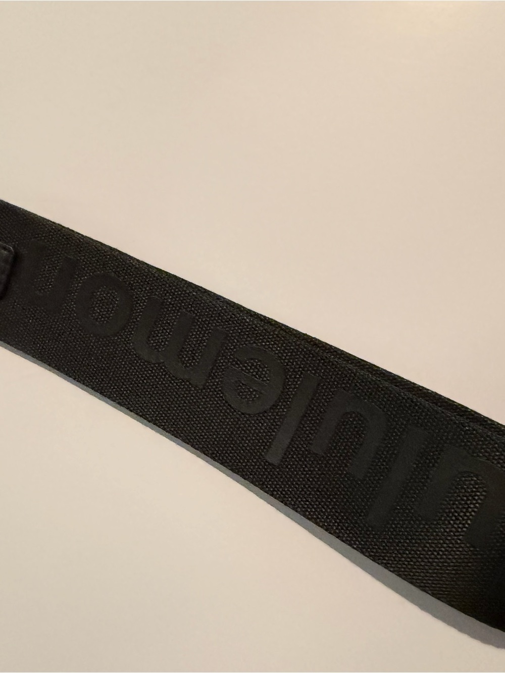 lululemon athletica Black Embossed Logo Strap Keychain